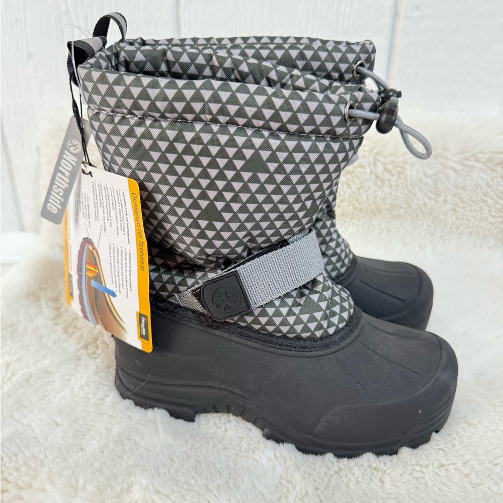 Northside Geometric Black and Gray Kids' Boots